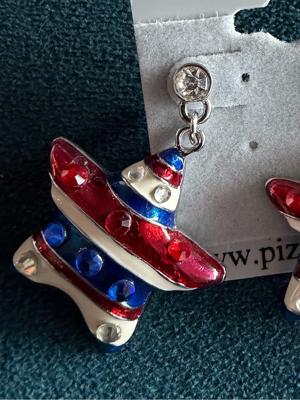 New Red & Blue star Pendant Earrings